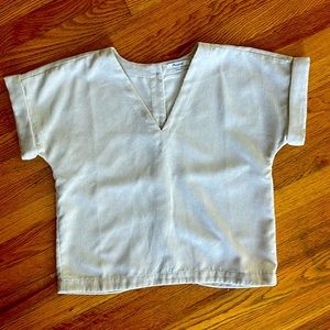 Madewell Corduroy V-Neck Short Sleeve Top S